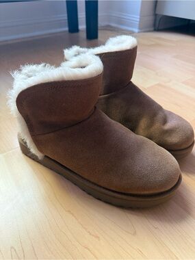 UGG Chestnut Suede Shearling Short Boots